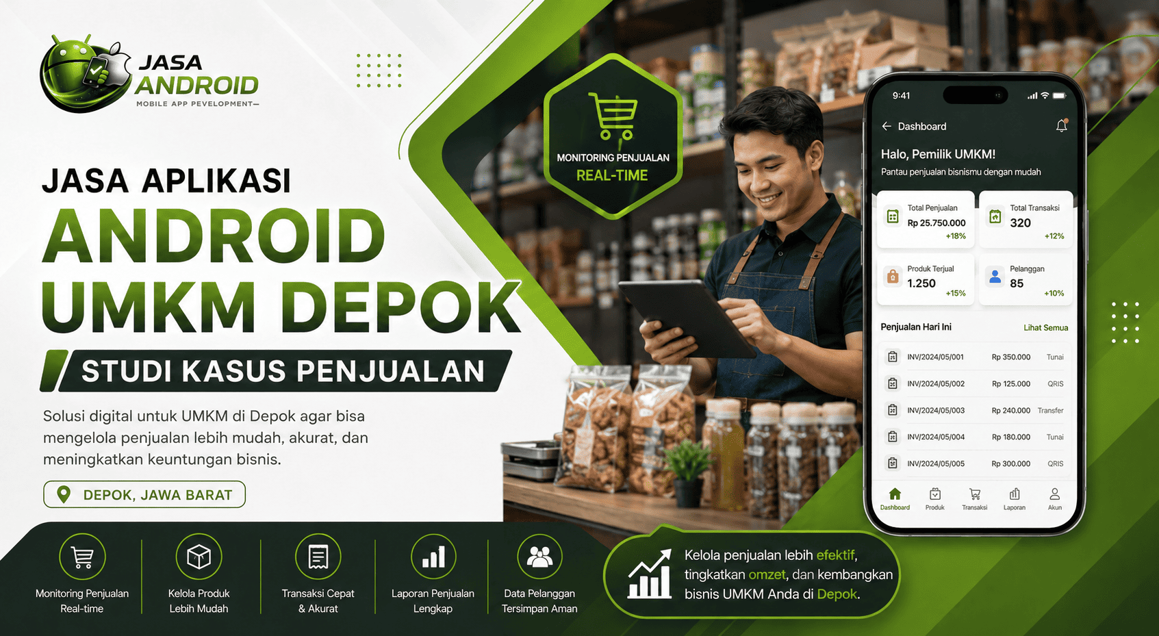 Jasa Aplikasi Android UMKM Depok Studi Kasus Penjualan: Cara Meningkatkan Omzet dan Efisiensi Bisnis di Era Digital